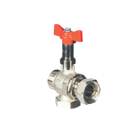 FILTER BALL VALVE WITH EXTENDED BUTTERFLY HANDLE