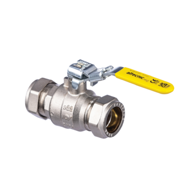 INTABALL® VALVE COMPLETE WITH LOCK - YELLOW LEVER HANDLE