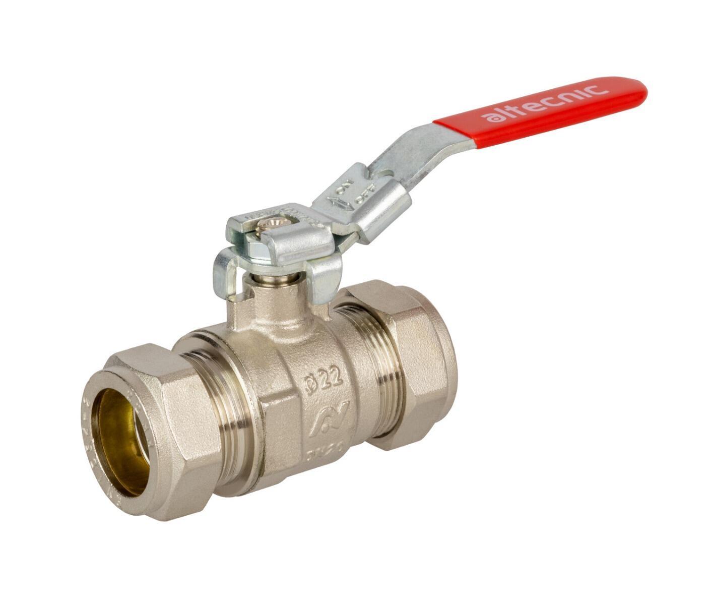 INTABALL® VALVE COMPLETE WITH LOCK - RED LEVER HANDLE