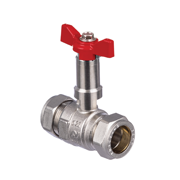 INTABALL® BUTTERFLY BALL VALVES WITH EXTENSION STEM - RED HANDLE