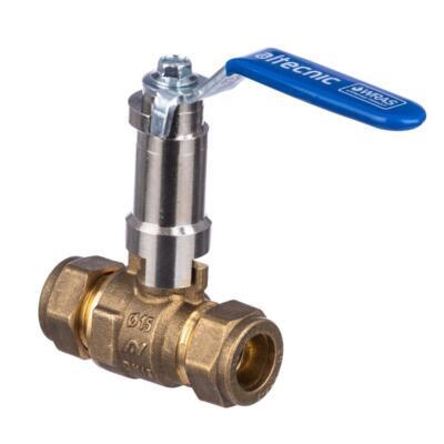 DZR INTABALL® VALVE WITH EXTENSION STEM - BLUE LEVER HANDLE