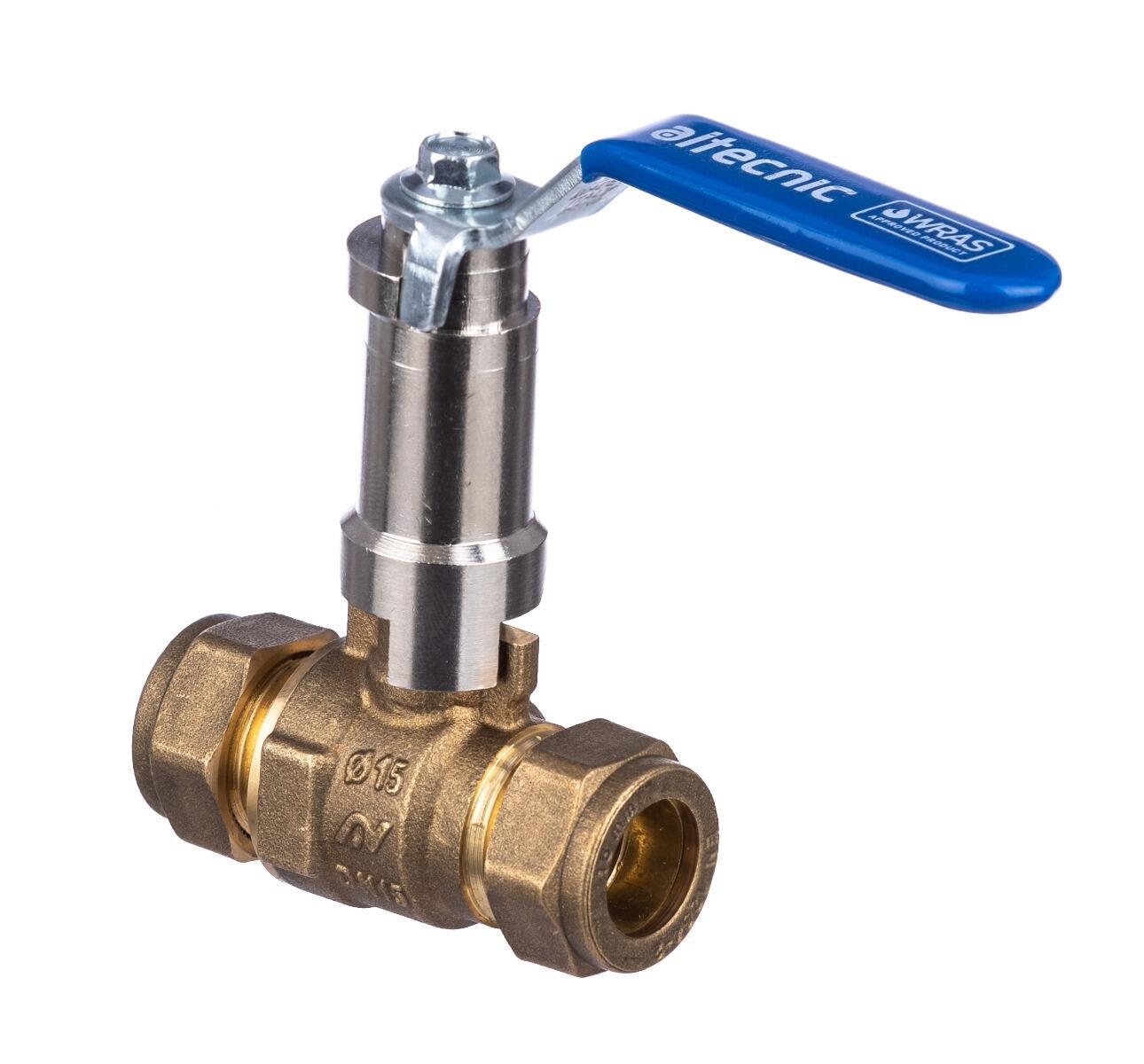 DZR INTABALL® VALVE WITH EXTENSION STEM - BLUE LEVER HANDLE