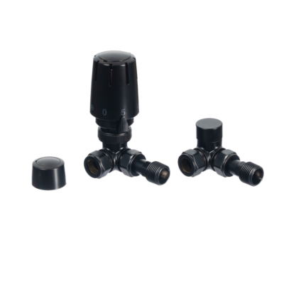 BLACK & ANTHRACITE THERMOSTATIC RADIATOR VALVES