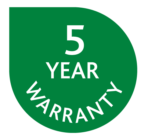 5 Year Warranty accreditation